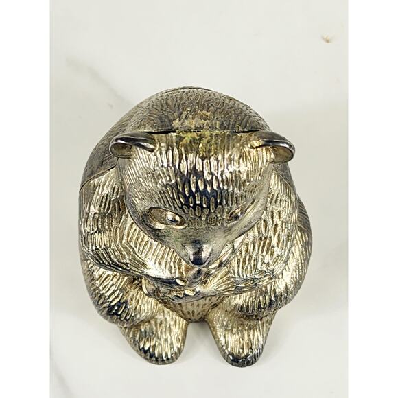 Panda Bear Silver Coin Bank 3 7/8" x 3" Piggy Bank Nursery Decor 90s Accent - Picture 11 of 14